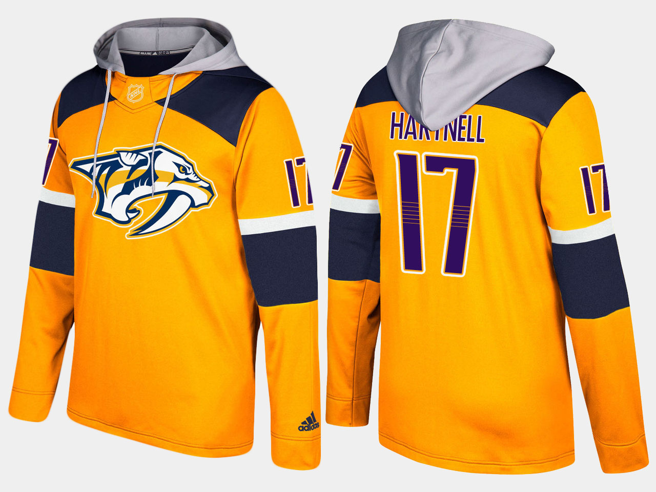 Men NHL Nashville predators #17  scott hartnell yellow hoodie
